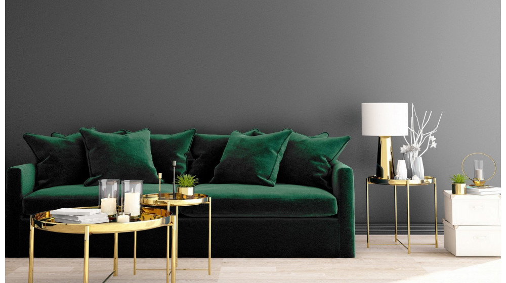 Ikea green velvet deals sofa